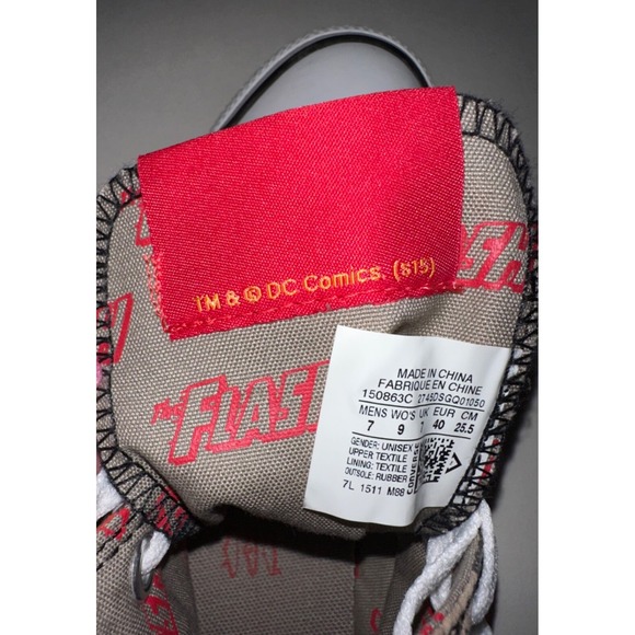 RARE VTG Converse High Top "The Flash Gordon" DC Comic Unisex Shoe SneakerSZ 7/9 - Picture 6 of 7